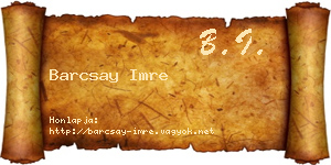 Barcsay Imre névjegykártya